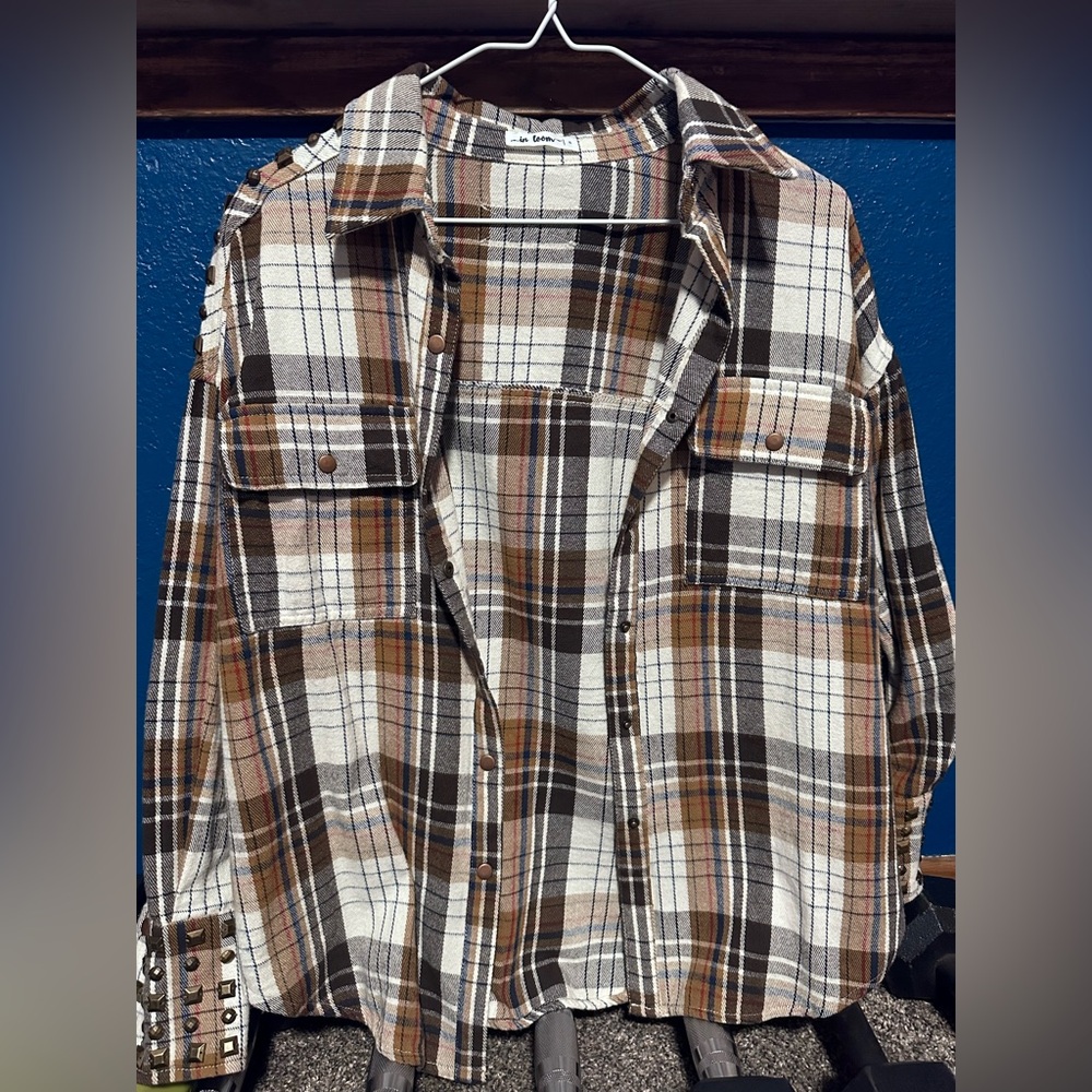 Boutique studded flannel
